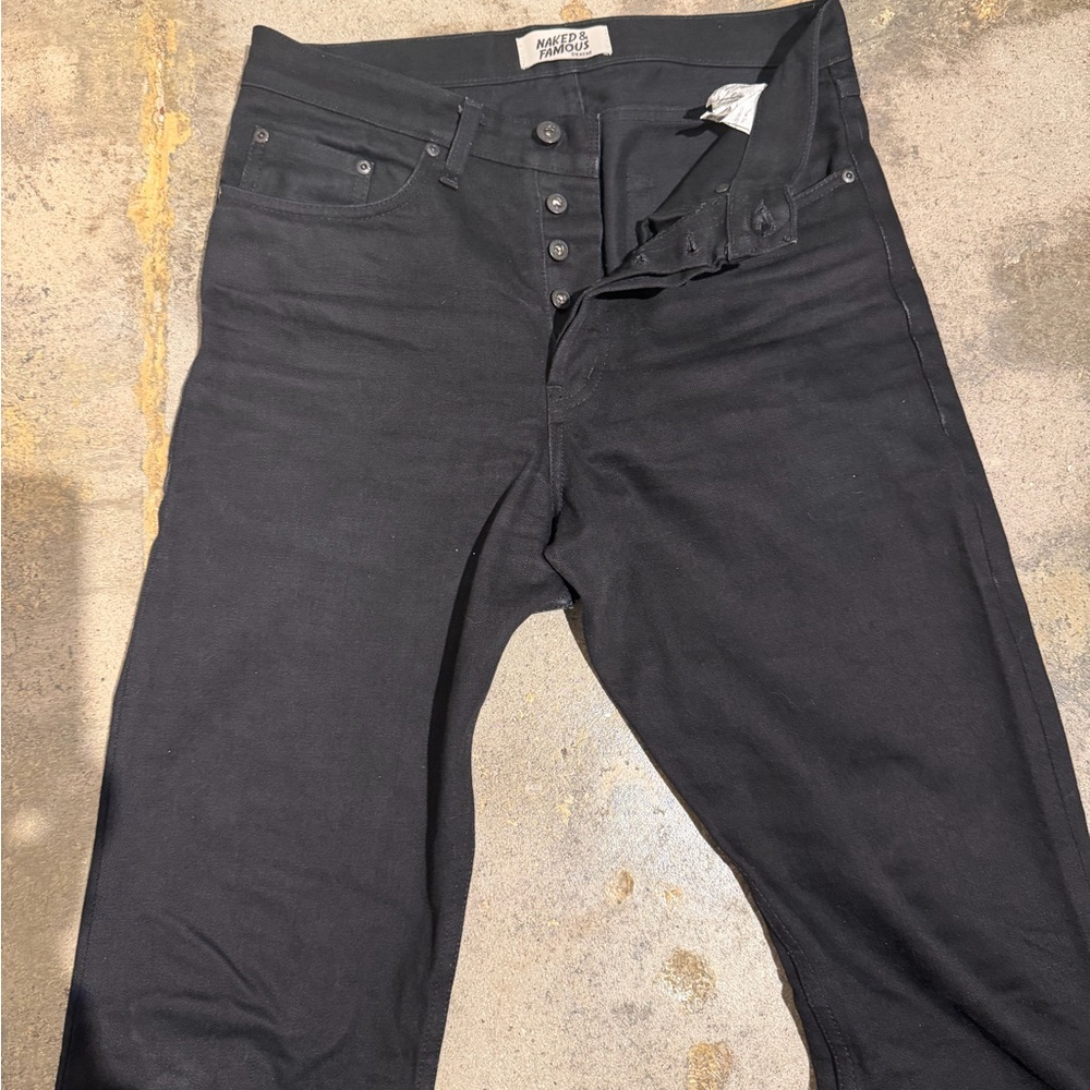 Naked & Famous Denim Men's Straight Black Jeans